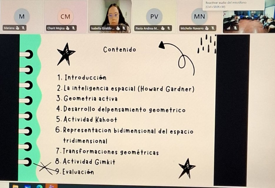 La diapositiva de contenido, presentada durante la clase.