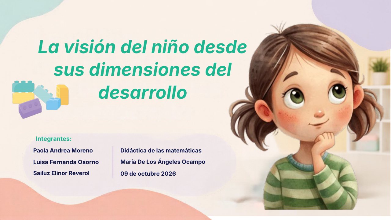Portada: La visión del niño desde sus dimensiones del desarrollo, con las integrantes Paola Andrea Moreno, Luisa Fernanda Osorno y Sailuz Elinor Reverol
